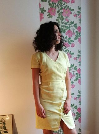 Agnès - Robe portefeuille vintage boutonnée et ceinturée 