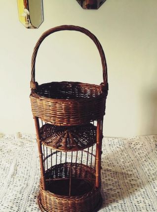 porte bouteille rotin - Bar -panier en osier-