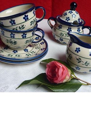 Tasses pot à lait sucrier Teresa Bud