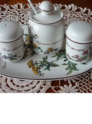 Plateau poivrière salière et moutardier Villeroy et Boch