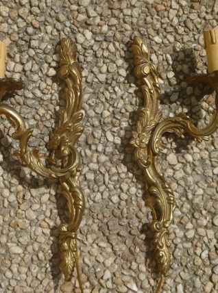 Anciennes Appliques Murales en laiton