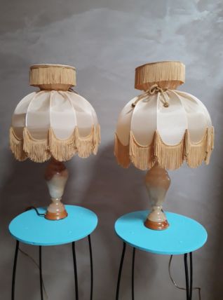 2 lampes en albatre style 1900