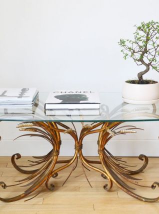 Table basse gerbes de blé Coco Chanel 1970