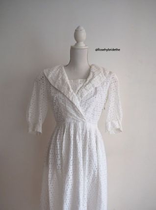 Robe New Look broderie anglaise blanche vintage 50's