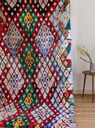 Grand tapis boucherouite berbère