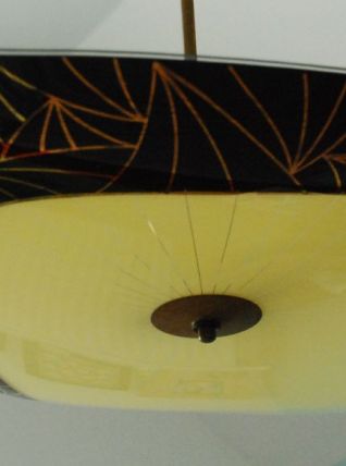 Suspension vintage en verre 1950's