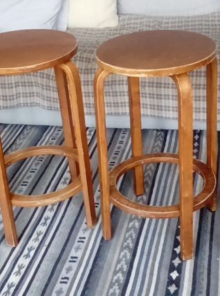 lot de 4 tabourets modèle 64 par Alvar Aalto