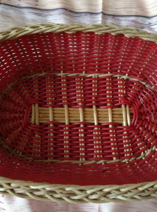 panier rotin et scoubidou-corbeille-panière à pain