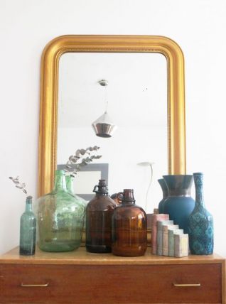 Grand miroir doré vintage Haussmannien Louis Philippe