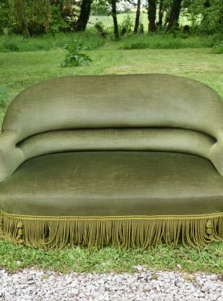 Banquette crapaud ancienne vert olive
