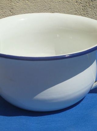 pot de chambre acier émaillé,vintage 