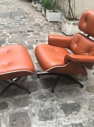 Eames lounge chair et ottoman - TAN/ Palissandre - 