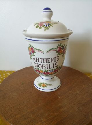 Pot apothicaire Faïence de St Clément- vintage