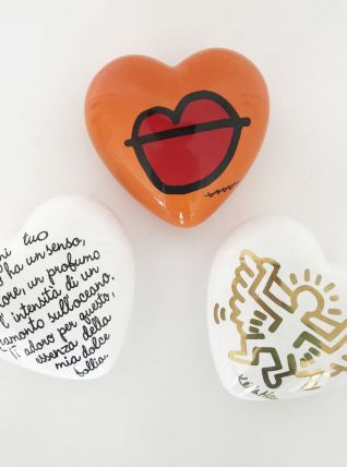 Ensemble 3 cœurs artistes céramique
