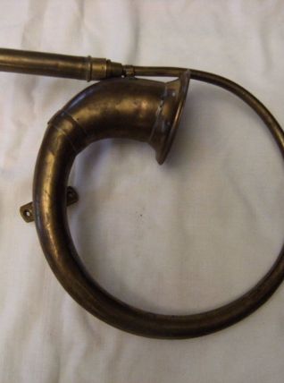 Ancien Klaxon voiture vélo à poire en cuivre