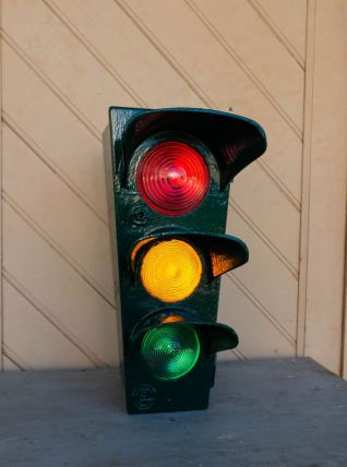 Veritable feu tricolore vintage année 70, lampe