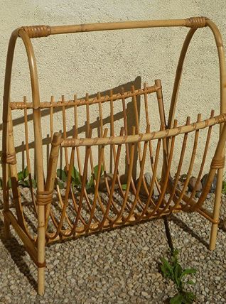 porte  revue  en bambou , vintage