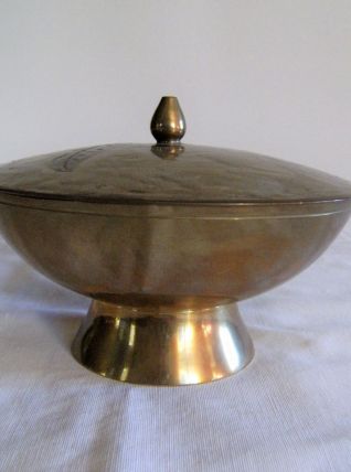 Bonbonnière laiton peinture émail fait main