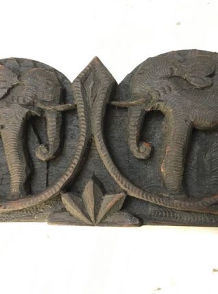 Ancienne balance cuivre coffret bois sculpture éléphant 