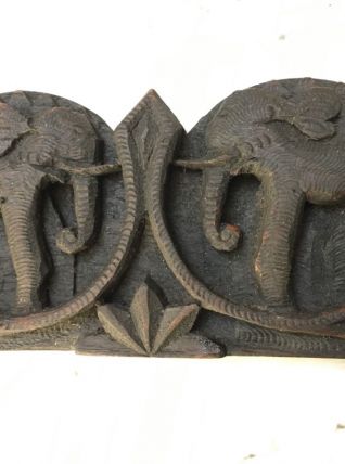 Ancienne balance cuivre coffret bois sculpture éléphant 
