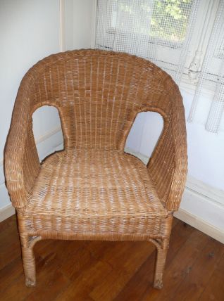 fauteuil rotin vintage