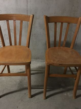 Paire de chaises bistrot années 60