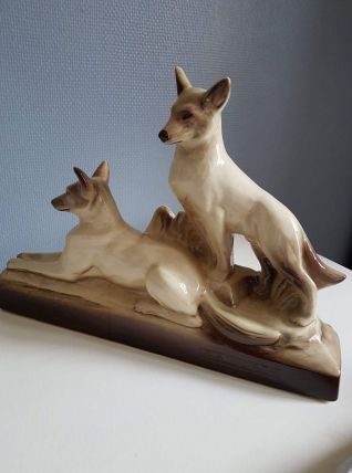 statue animalière céramique signée L François Ste Radegonde