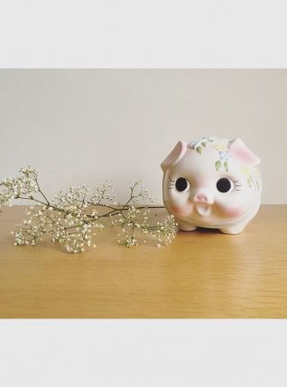 Tirelire porcelaine cochon 