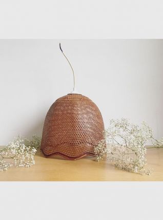 Abat-jour en osier forme tulipe