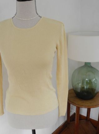 Haut Top 100% Soie Cotelé "Maille en Plus" VINTAGE 80'S - 38