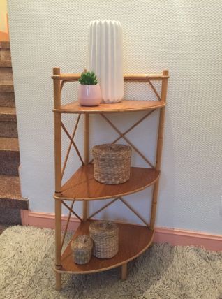 Meuble d'angle en rotin