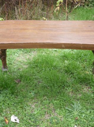Table basse en bois,pieds ceps de vigne