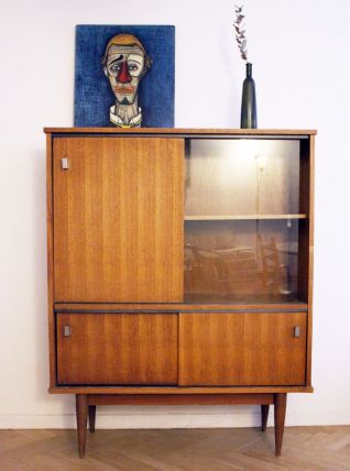 Meuble rangement vitrine vintage scandinave 60's