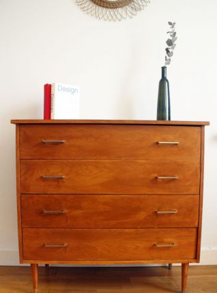Commode vintage scandinave pieds compas 60's
