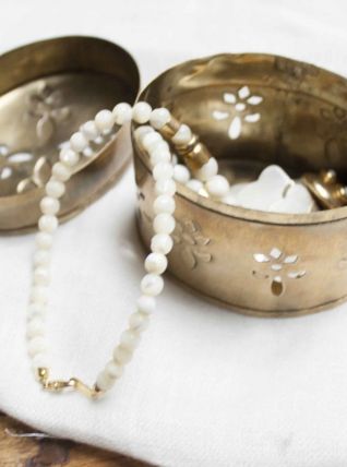 boîte à bijoux laiton doré