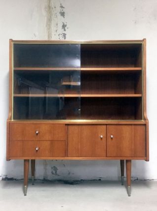 Meuble vitrine vintage pieds compas 1960's