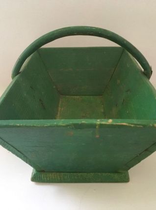 Panier cueillette en bois vert 