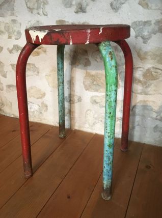 Tabouret atelier industriel métal 