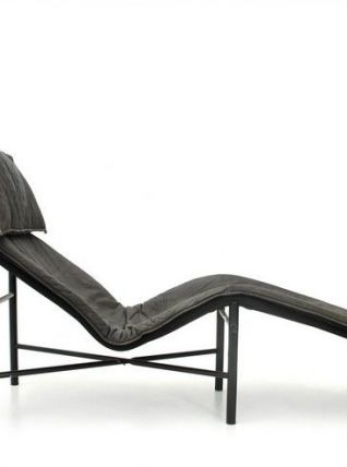 Chaise longue vintage en cuir 1970