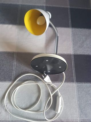 lampe de bureau blanche des années 80 