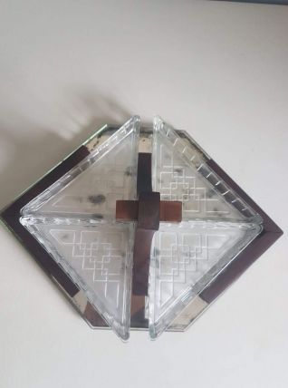 plateau apéritif art déco miroir 