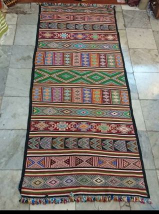 kilim couloir multicolore fait à la main 