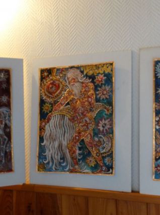 3 gravures contemporain artistique sur aluminium signé M; CA