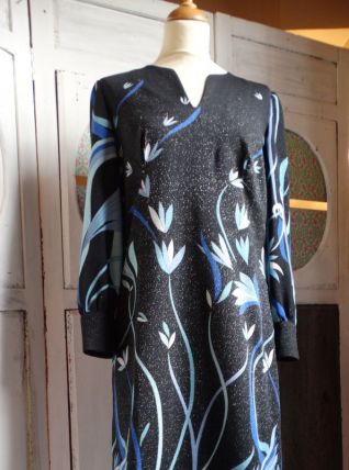 Vintage robe 1970  motif 1930 taille 40