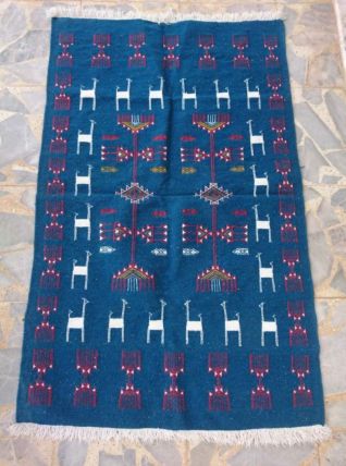 Tapis kilim bleu fait main 150cm*95cm