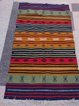Tapis kilim berbère multicolore 190cm*105cm