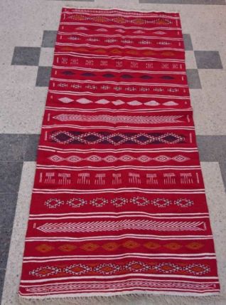 Tapis kilim rouge 280cm*125cm