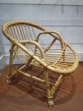Fauteuil enfant rotin