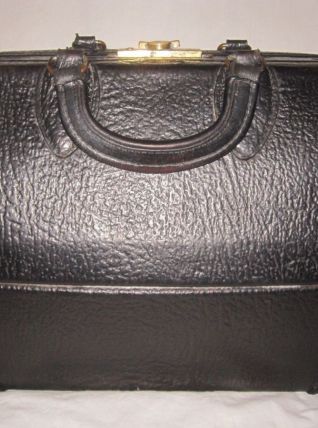 ancien sac cuirs médecin signé emdee schell