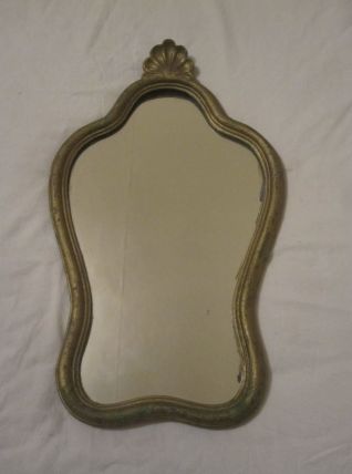 miroir coquille bois doré